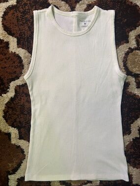 American Eagle Cream Ribbed Tank